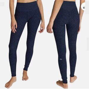 Alo Yoga High Waist Alosoft Lounge Leggings Size S Heathered Navy
